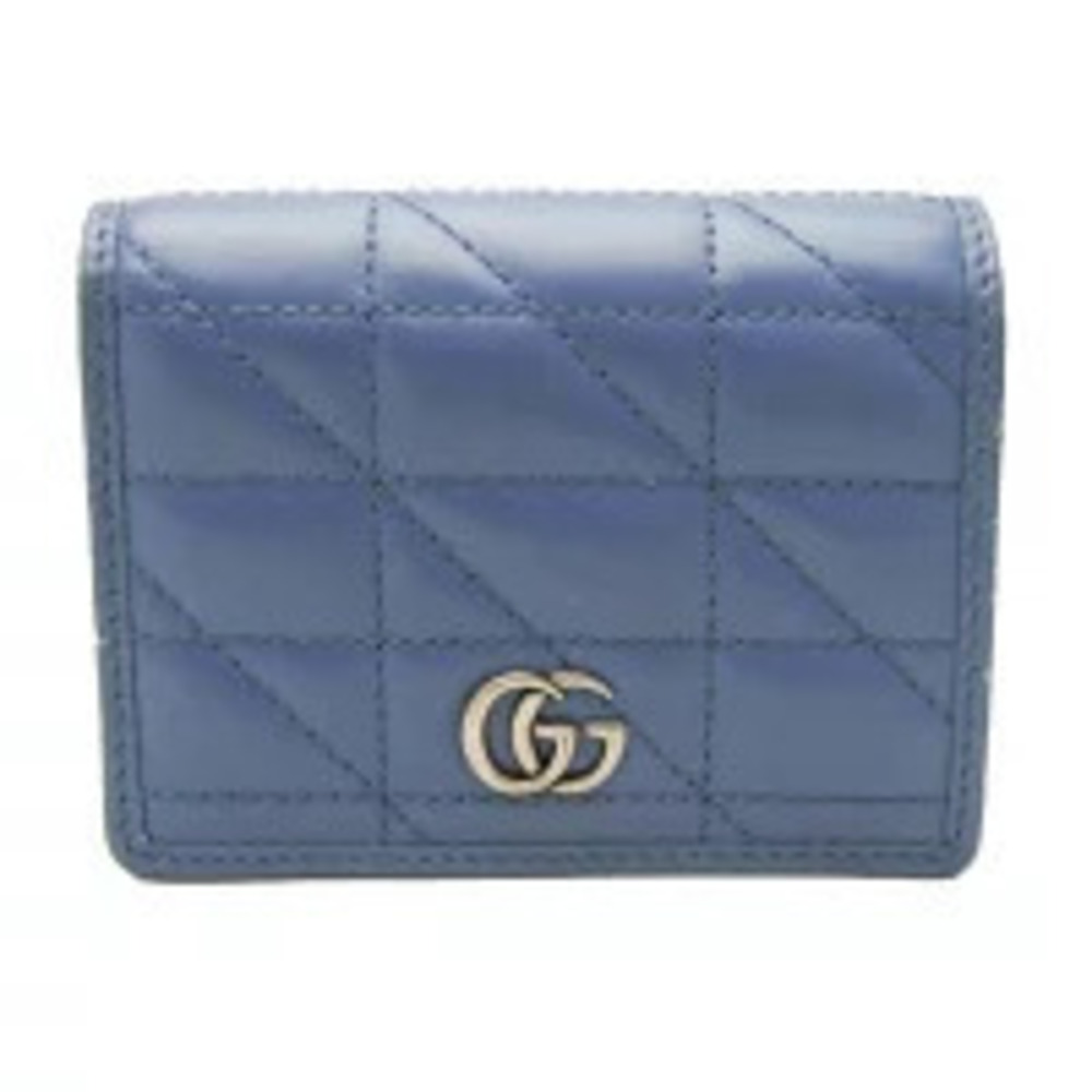 Gucci GG Marmont Leather Bifold Wallet Blue